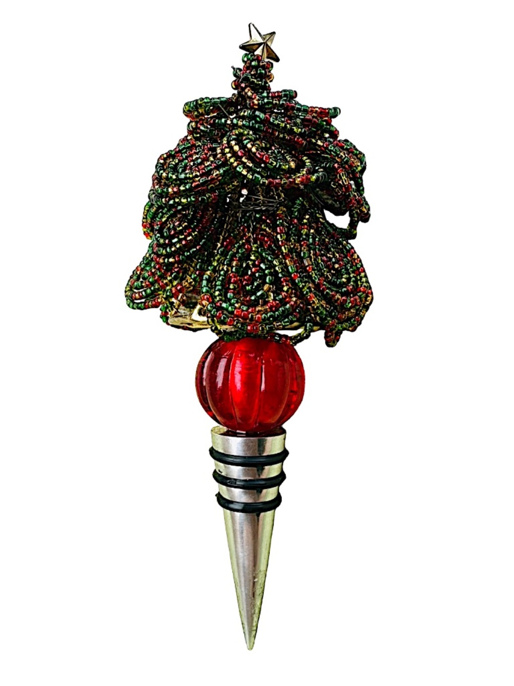 PIER 1 IMPORTS Wine Bottle Stopper 7” Christmas Tree